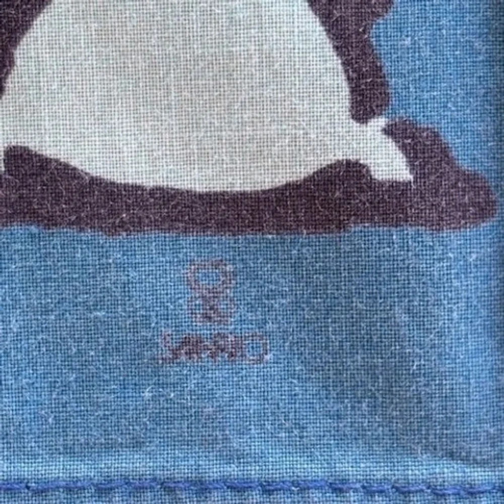 Vintage Sanrio Pochacco The Yorimichi Dog Blue Handkerchief Cotton‎ 11.5